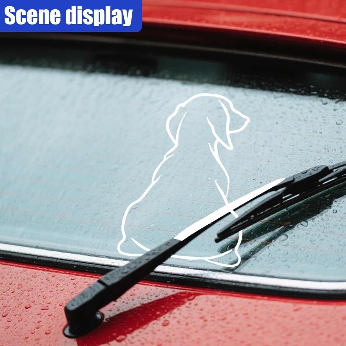 Funny Dog Moving Tail Decal Car Rear Windshield Wiper Sticker, Cute Dog Wagging Tail Back Design Vinyl Decal Car Window Sticker, Waterproof Lovely Animal Puppy Decoration Decals (20×31cm) image 5