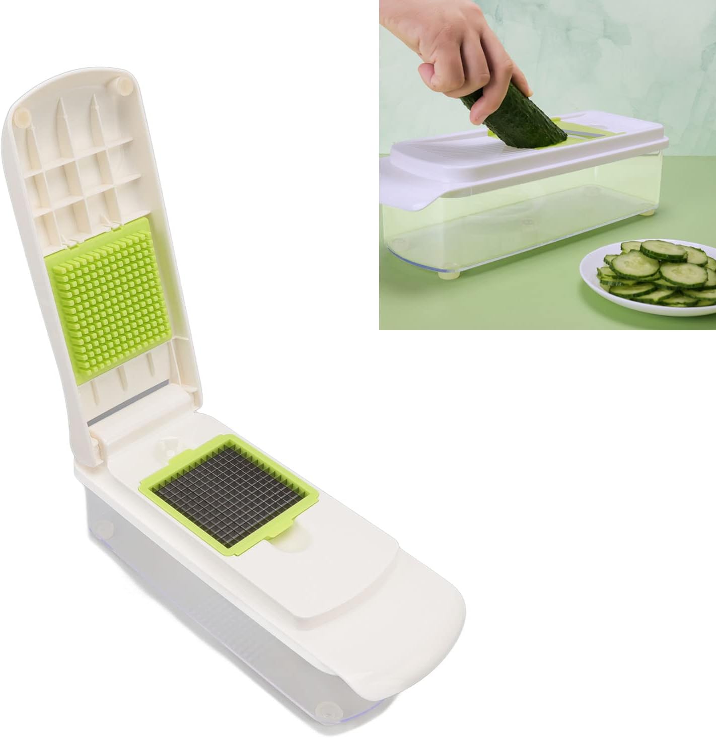 6 in 1 Vegetable Chopper Shredder Manual Handheld Food Chopper Cutter Dicer for Creative Plate Decoration