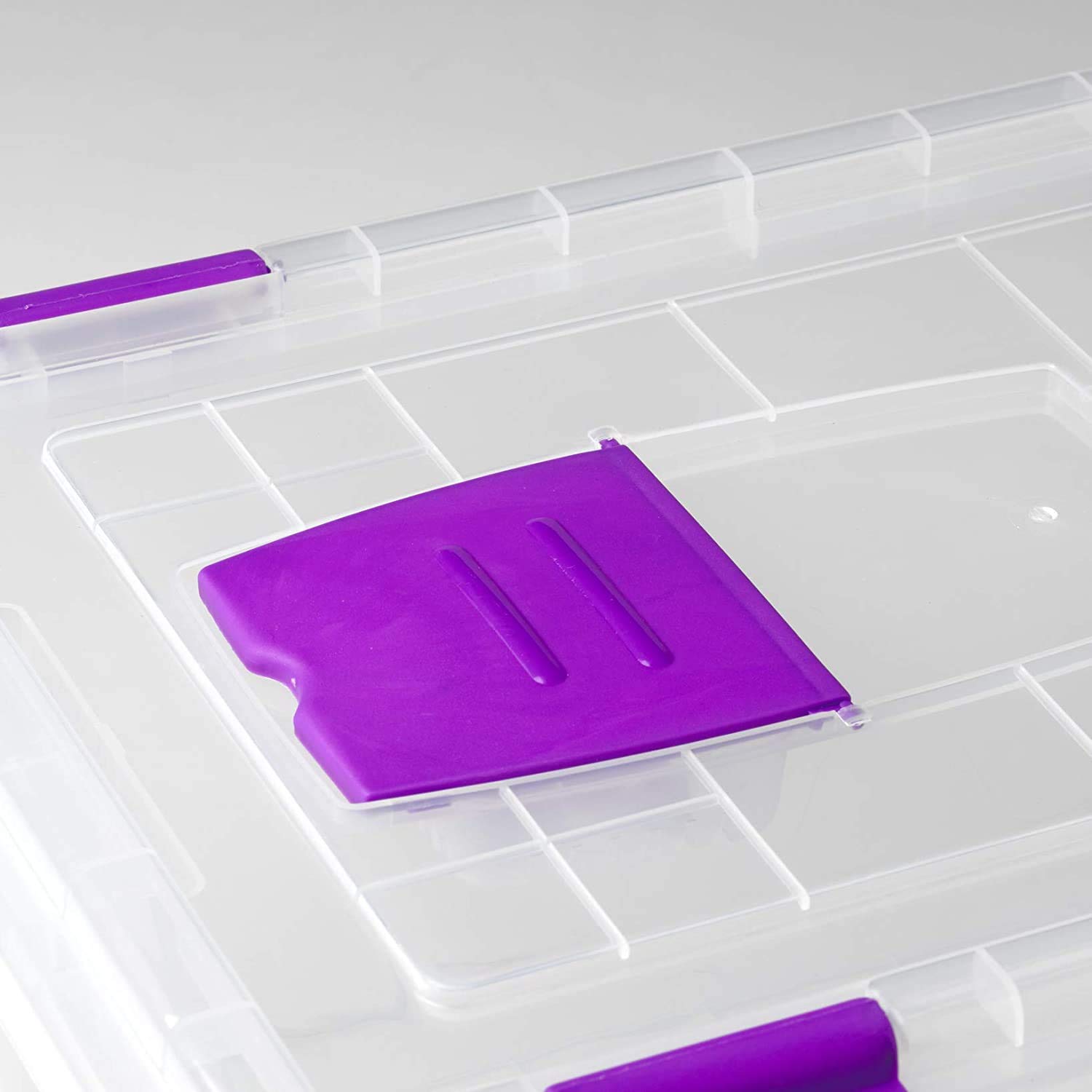 COM-FORT HOUSE | Caja de Almacenaje | Caja de Plástico Transparente | Cierre de Clip Robusto | Capacidad de 20 litros | Medidas 470 x 320 x 195 mm | Lote de 6 Unidades