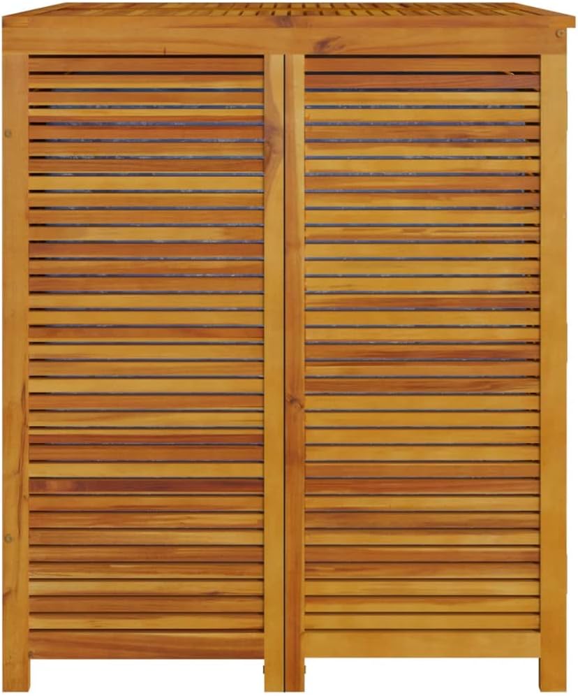 Patio Storage Boxes Patio Storage Box 27.6"x34.3"x40.9" Solid Wood Acacia,Convenient Assembly:Includes a Detailed Manual for hasslefree Setup.