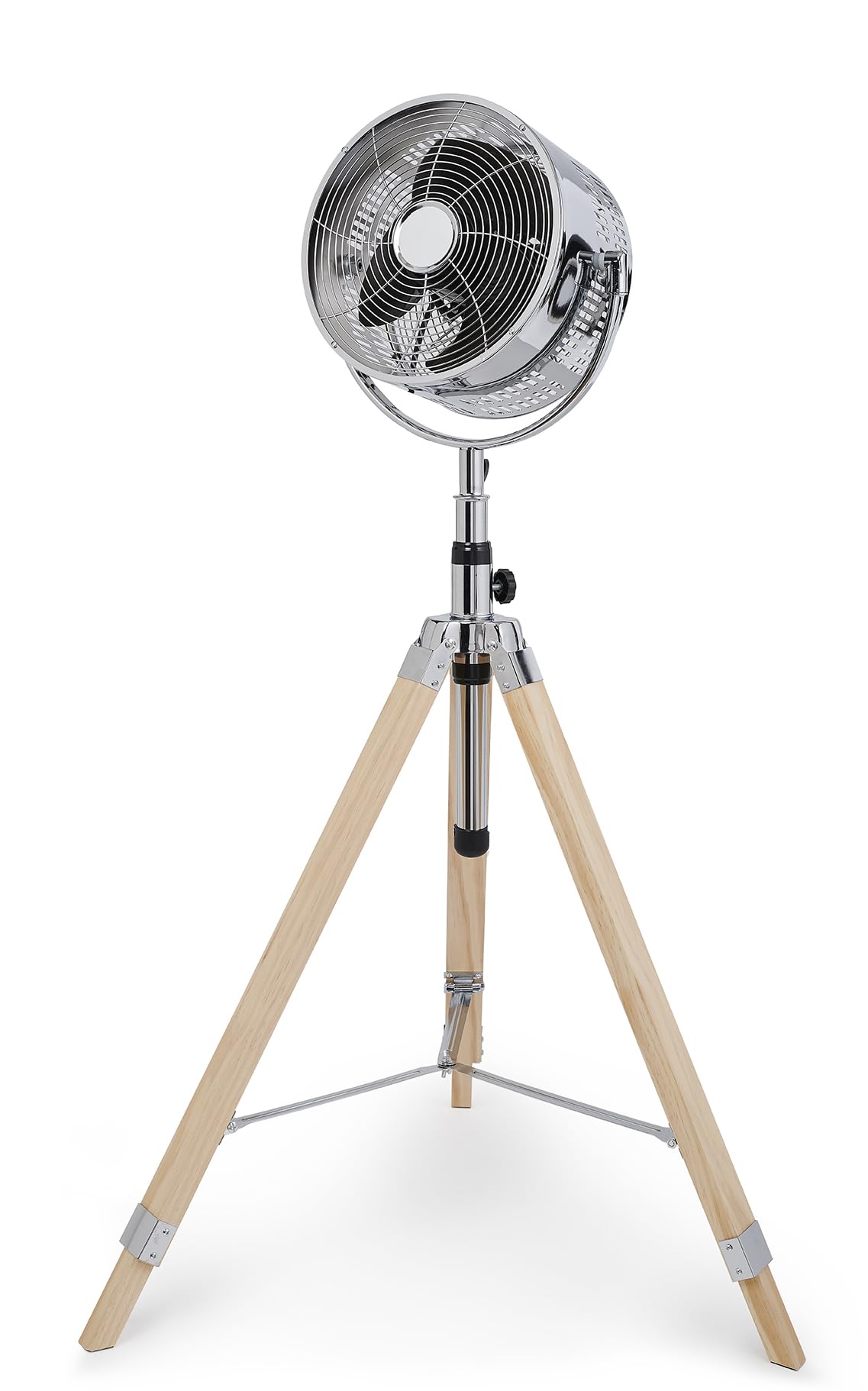 Ventilateur sur pied trépied bois Bigben 80W FANR01S tête orientable 3 vitesses