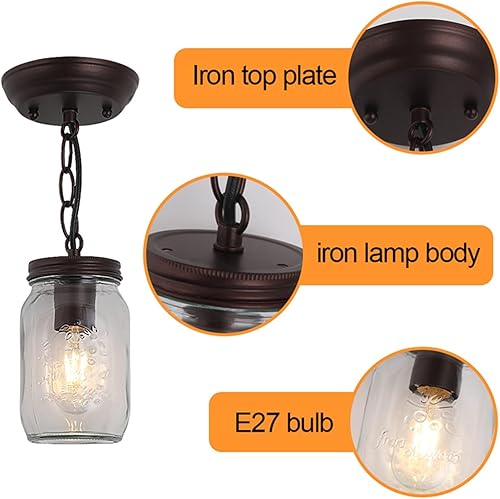 Miniatura 7 de Retro Industrial Style Led Chandelier Glass Modern Ceiling Lamp Pendant Lighting Indoor Fixture American Aisle Entrance Lamparas, led Light