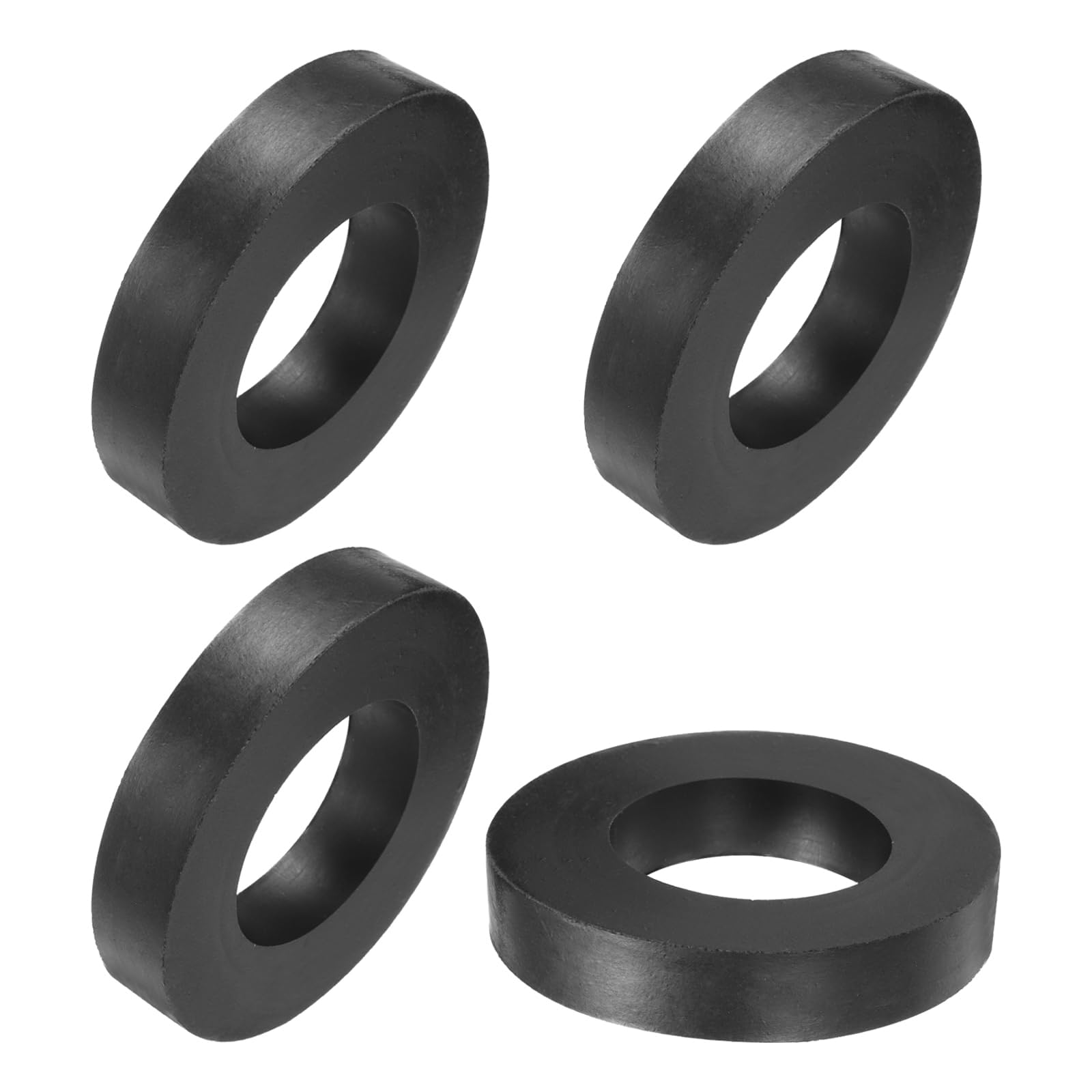 TA-VIGOR 4Pcs Rubber Spacers 50 mm OD 26 mm ID 10 mm Height – Round Anti-Vibration Rubber Bushings, Thick Isolation Washers and Damping Pads for Furniture and Industrial Equipment