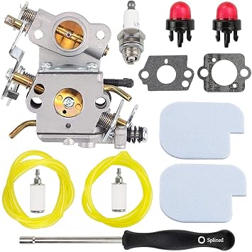 C1M-W26 545070601 Carburetor for ZAMA C1M-W26C Poulan Pro PP3416 PP3516 PP3816 PP4018 PP4218 PPB3416 SM4218AV Gas Chainsaw Weedeater Part# 545040701 with Air Filter Spark Plug Adjusting Tool
