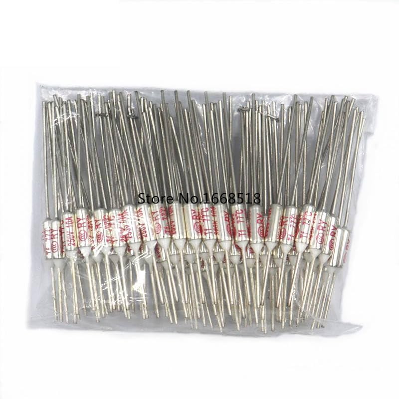 RY 100pcs/lot Micro Thermal Fuse 10A 250V RY 77 Degrees Tf 77 C Mini Temp Fuse Metal Shell Thermal Cutoff