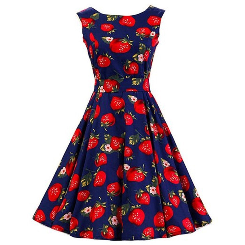 YILIA Prom Dresses, 1950s Vintage Floral Summer Dresses for Women
