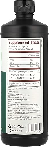 Miniatura 2 de Nutiva Aceite orgánico MCT sin sabor 32 onzas USDA orgánico sin OMG sin BPA aprobado por 30 vegano sin gluten y ceto 049oz de MCT por porción y