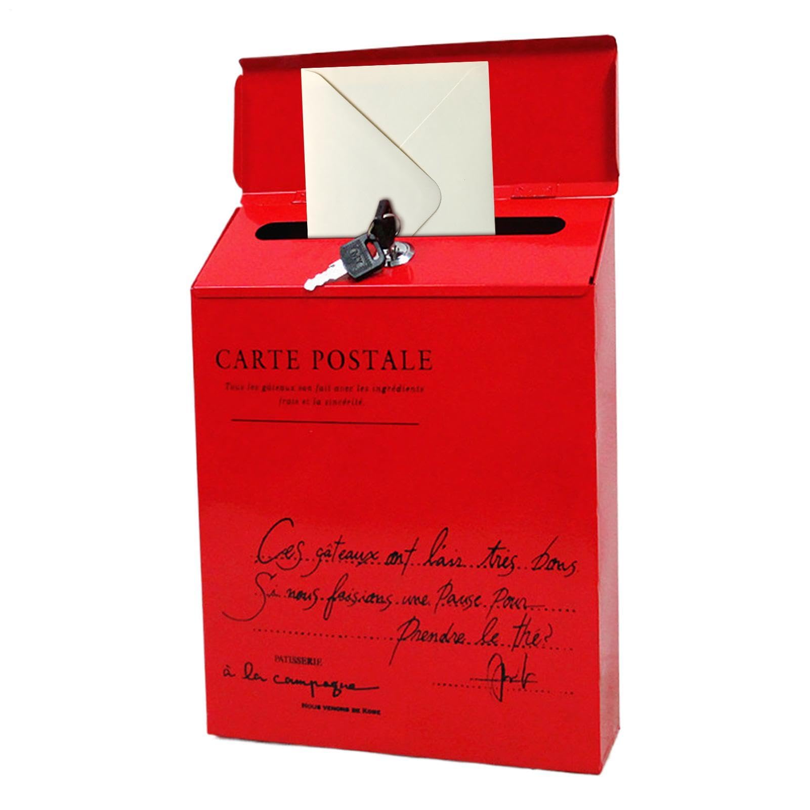 Boîte aux lettres murale rustique haut de gamme en métal étanche et sécurisé