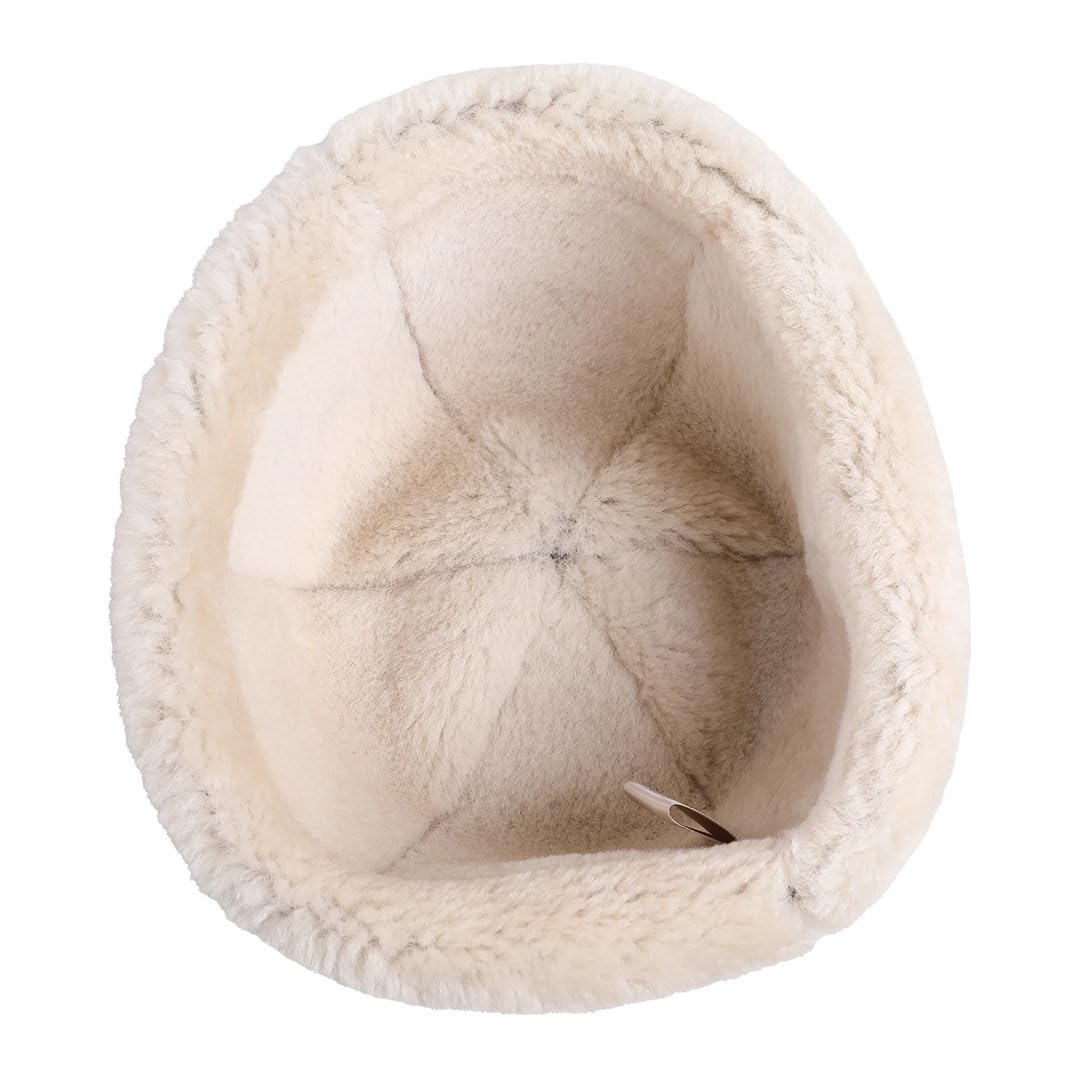 Gorro unisex de piel de oveja auténtica, gorro de lana de oveja, gorro de invierno cálido y suave