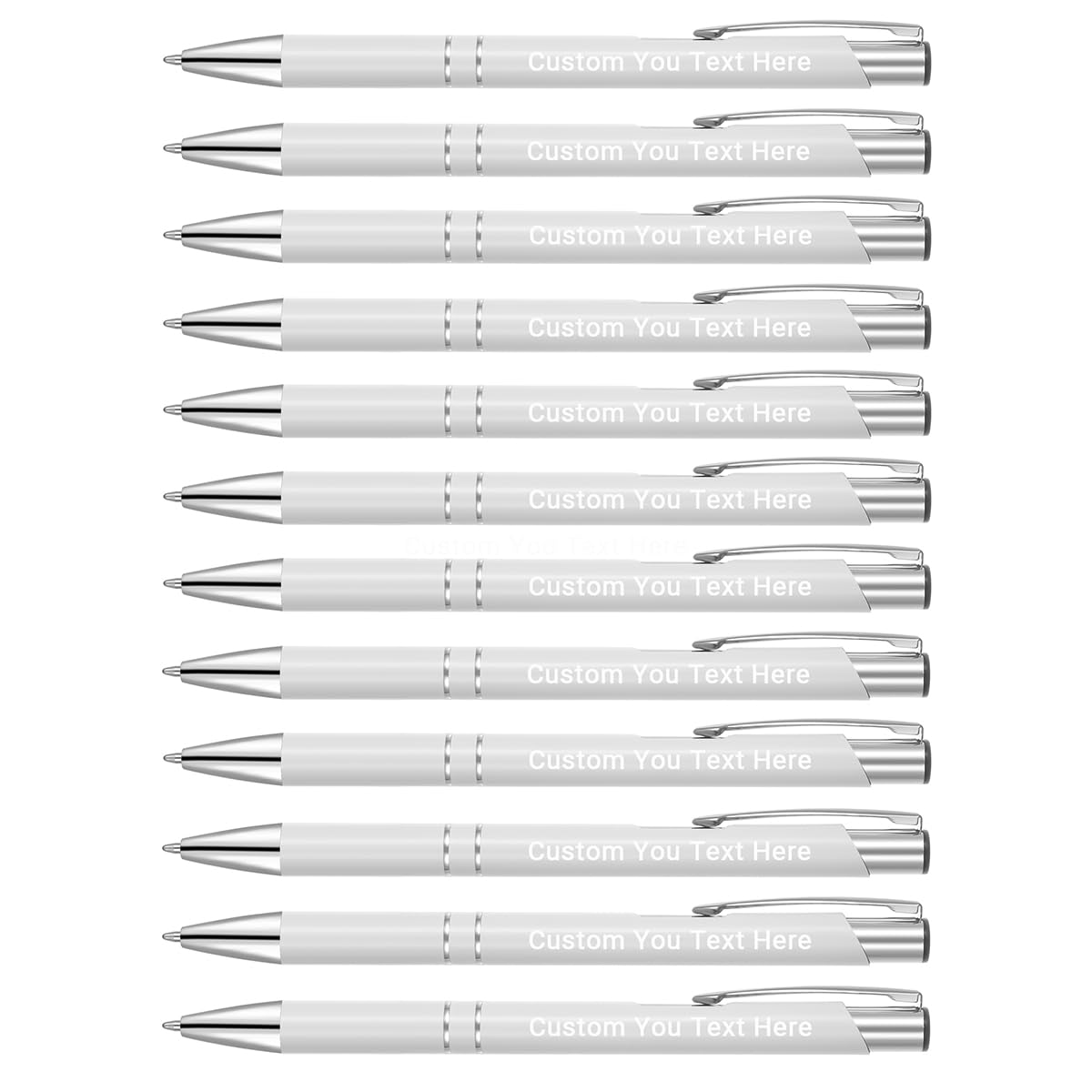Zoonnis 48 Pcs Personalised Retractable Ballpoint Pens for Business Personalized Engraved Pen In Bulk for Women Men with Name Text Customised Pen Writing Custom Pen With Black Ink for School