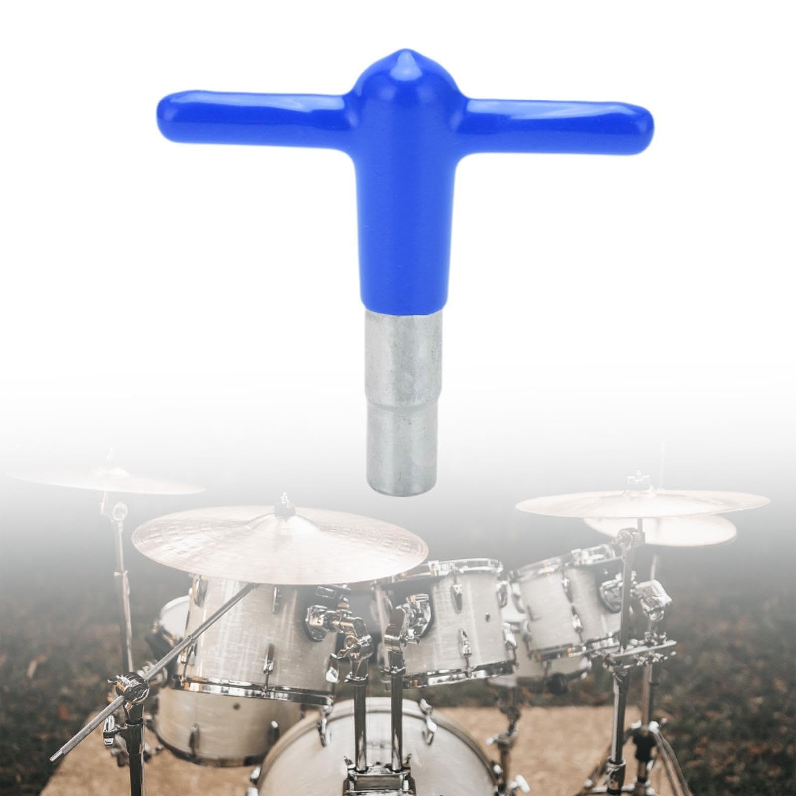 Drum Tuning Key Adjustment Wrench T Shape Handle Versatile Sturdy Percussion Hardware Tool for Acoustic and Electronic Drums, blue