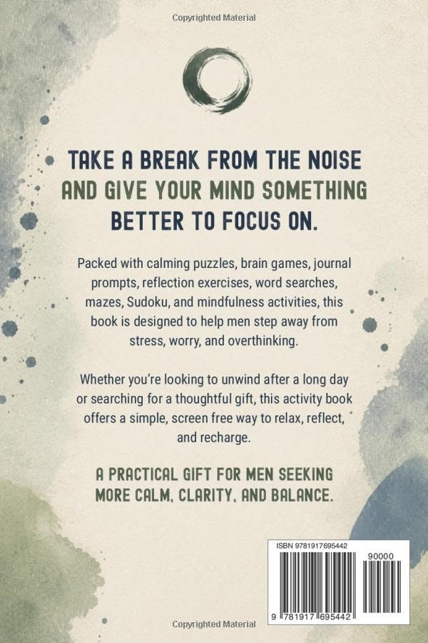 Anxiety Relief Games for Men: Calming Activity Book to Reduce Stress, Worry and Overthinking | Puzzles, Creative Prompts and Journaling | Thoughtful Gift for Adult Men image 3