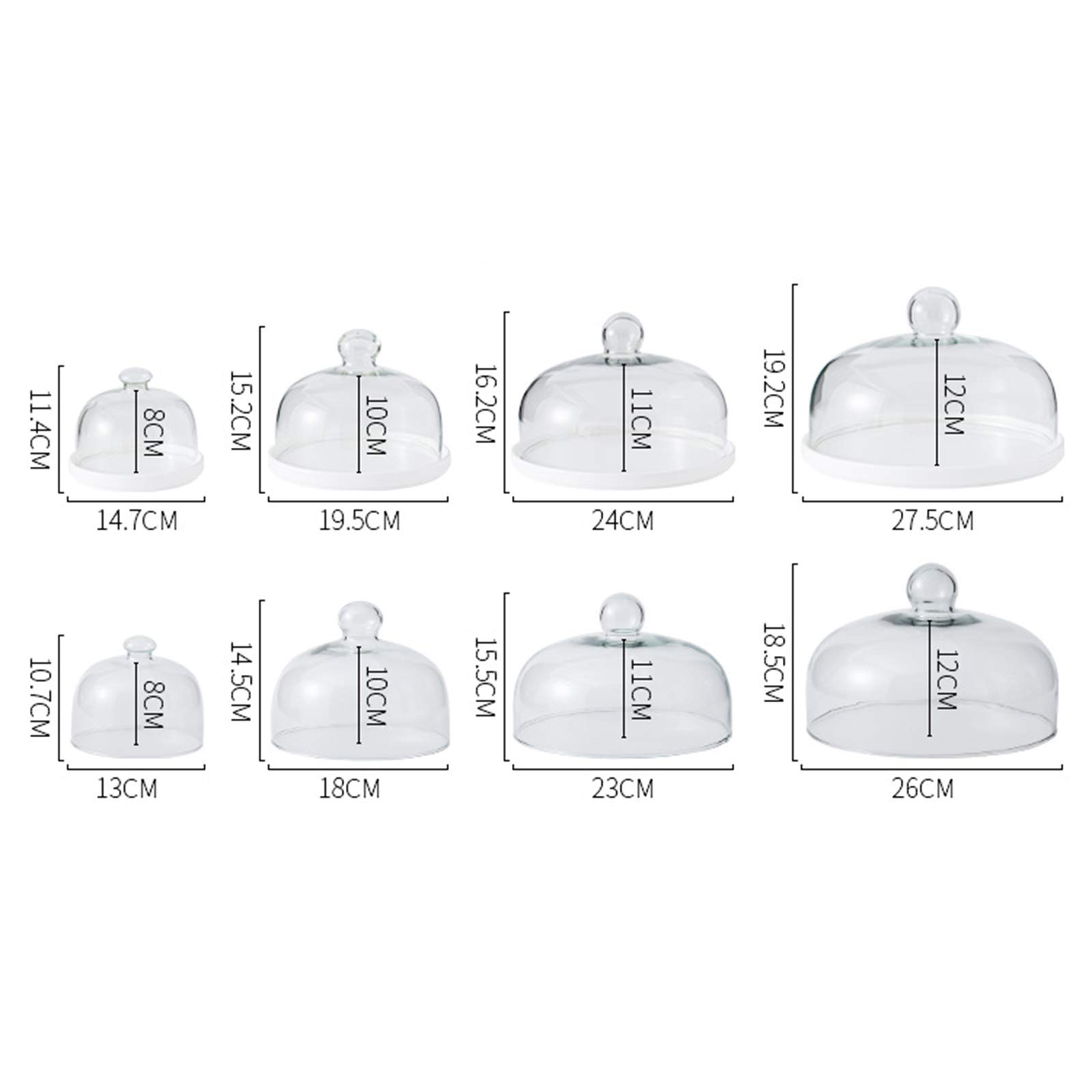 Tapa para el microondas,Juego de Suministros para Pasteles de Cocina para el hogar, bandejas de cerámica Blanca, Platos para Pizza, cúpula de Vidrio, Cubierta de cúpula para Frutas, accesori