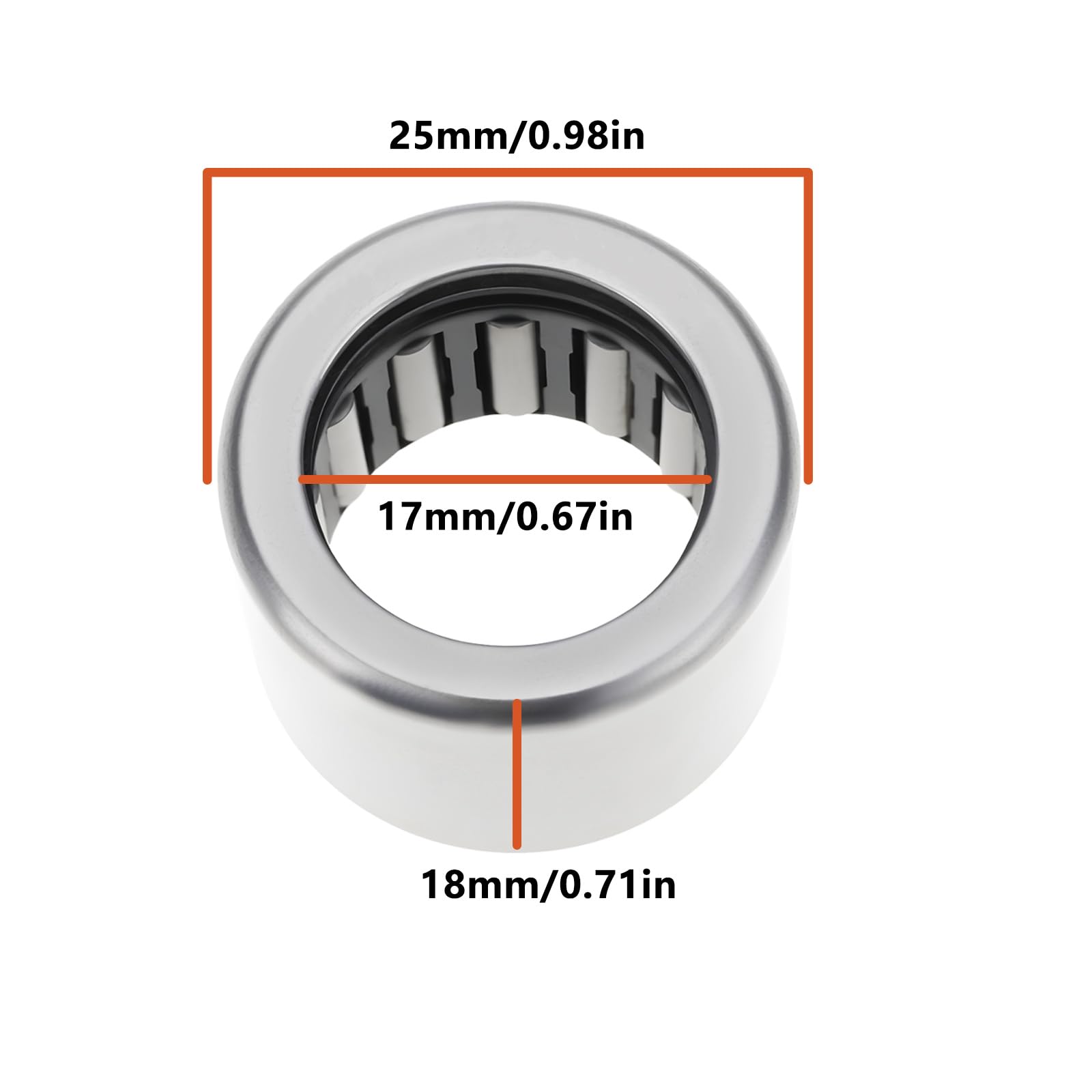 EMSea 2x Cuscinetto A Rulli Ad Aghi 17x25x18mm OEM: 289952 Compatibile Con Aprilia Mojito 50 Custom 2T AC ZD4TF 2004