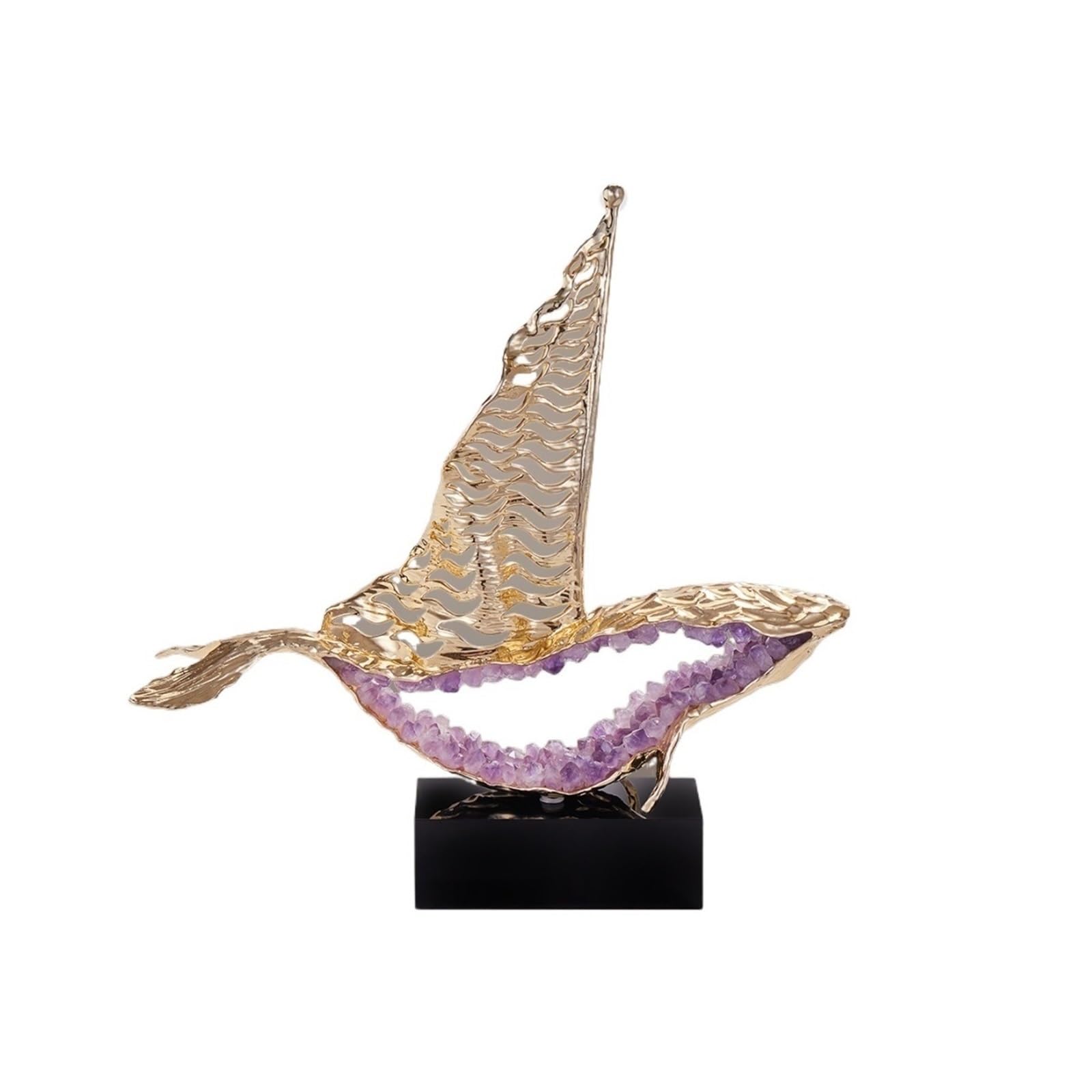 QINGGANG-0224 Desktop Decorations Creative Amethyst Sailboat Ornament Wine Cabinet Decoration, Housewarming Opening Gift