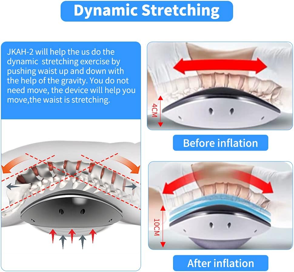 Electric Lumbar Traction Device,Inflated Back Stretcher ,Vibration Massage with Heat ,Back & Sciatica Pain Relief,Relaxation Gifts for Dad/Mom/Men/Women : Health & Household