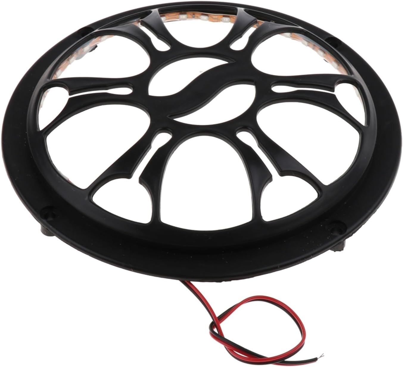 BEUTEE Vehicles Speaker Subwoofer Net Grill Decorative Cover Waterproof Black with Flashing Light Bar (Size : 8inch)