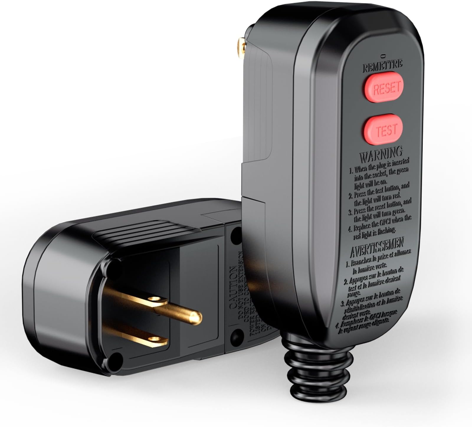 ANEKEN GFCI Plug Replacement Auto Reset 3 Prongs 15Amp 3-Wires with Waterproof Ground Fault Circuit Interrupter Safety RCD Protection for Power Pressure Washer, Air Conditioner, Hot Tub, Hair Dryer