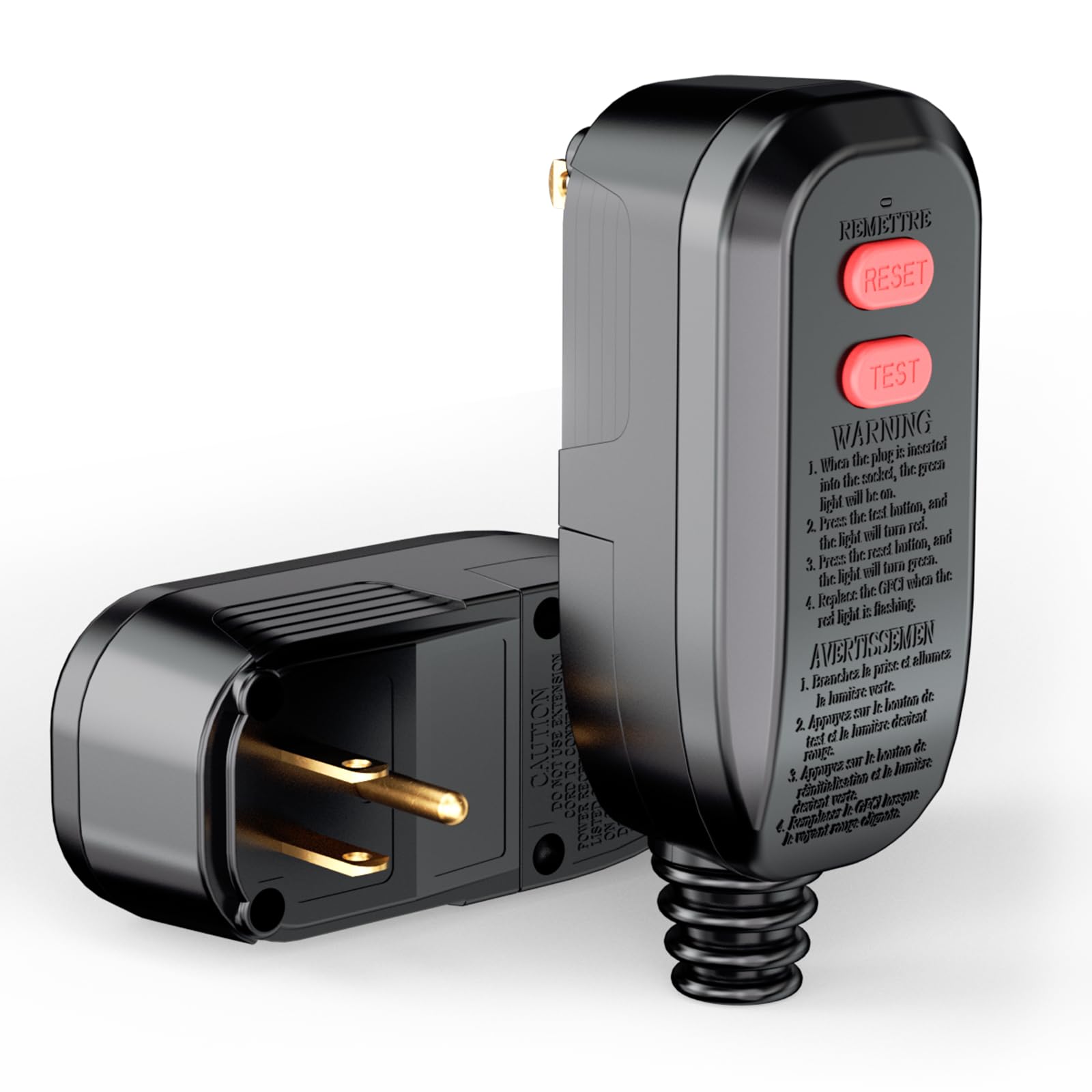 ANEKEN GFCI Plug Replacement Auto Reset 3 Prongs 15Amp 3-Wires with Waterproof Ground Fault Circuit Interrupter Safety RCD Protection for Power Pressure Washer, Air Conditioner, Hot Tub, Hair Dryer