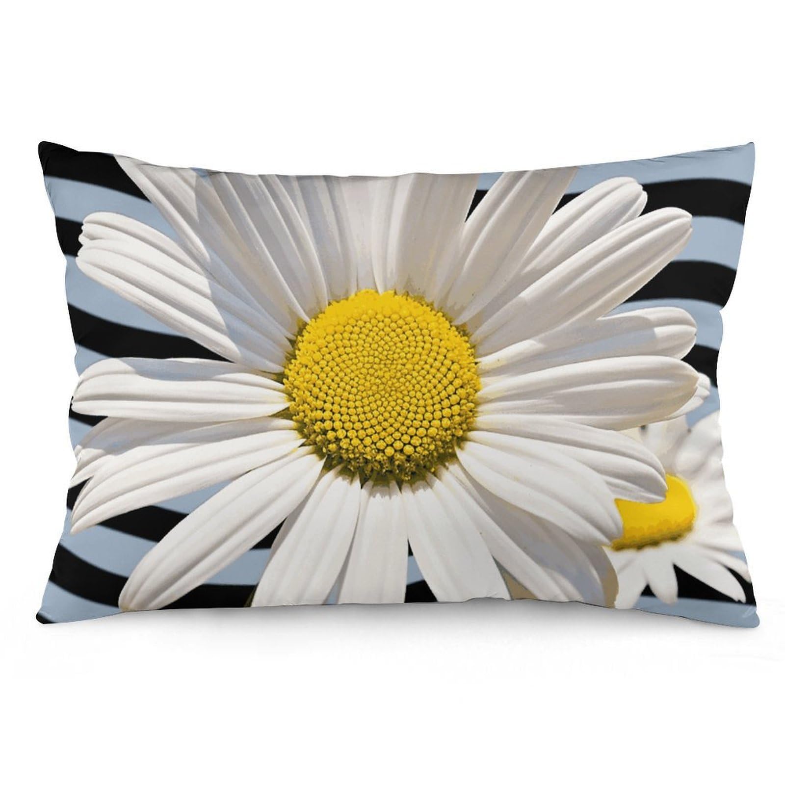 Velvet Pillowcases Standard Size 12 "x20, Ultra Soft Breathable Pillow Cases for Bed, Luxury Cozy Fuzzy Pillow Shams, Lumbar Pillow Cover, Daisy Flower Cushion Case Home Decor