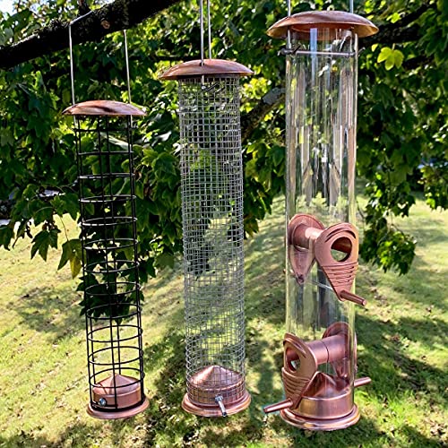 Large Selections Copper Style Hanging Bird Feeders Seed, Peanut and Fat ball (Pack of 3) - Image 6