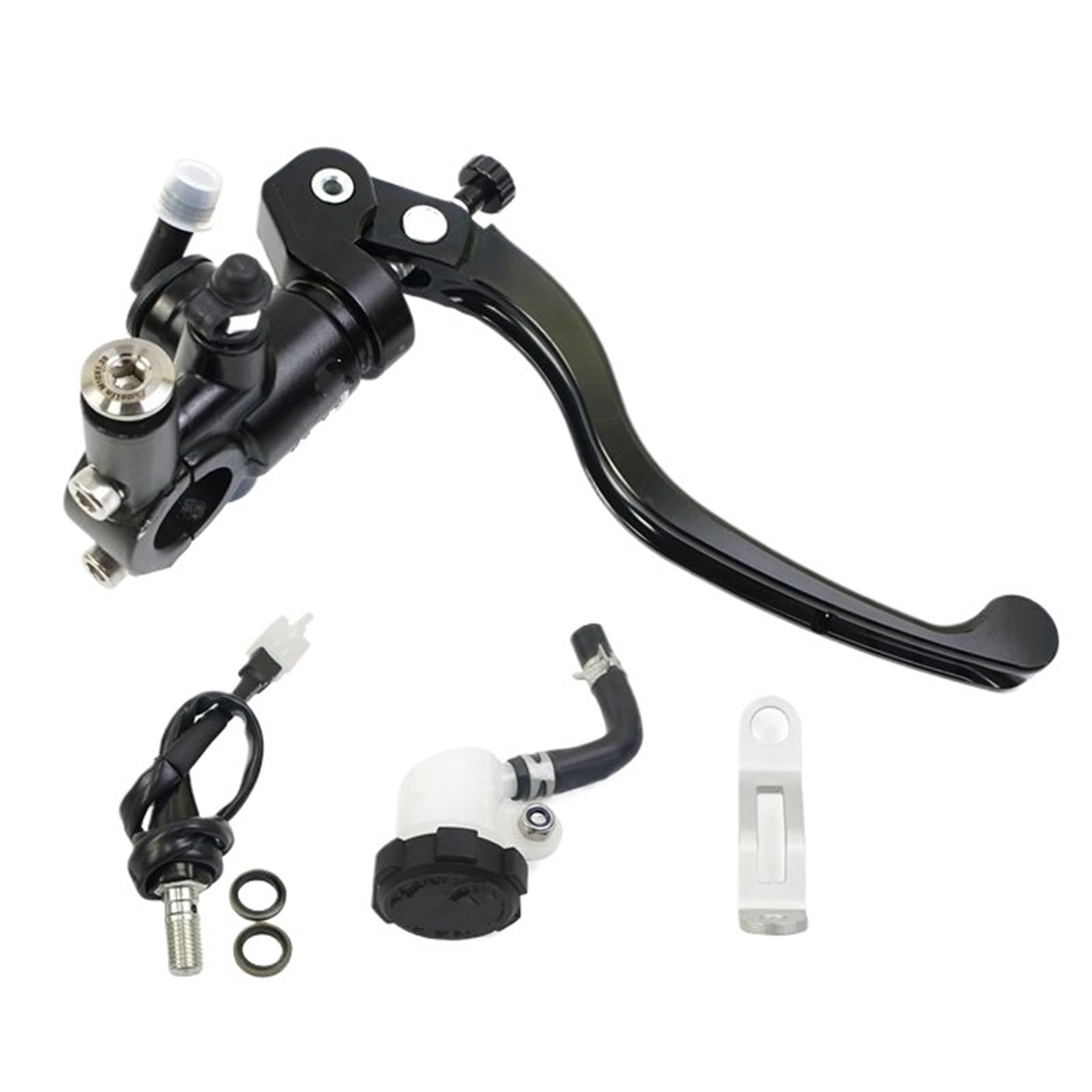 Ouvecr Black Right 19Mm Motorbike Brake Levers Radial Mounting 14Mm 16Mm 17.5Mm 19Mm Motorcycle Brake Clutch Master Cylinder Lever(Black Right 19Mm)