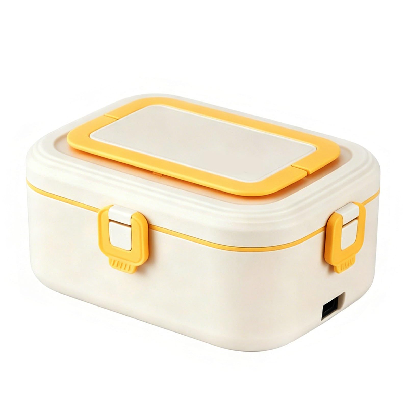 Fiambrera con Recipiente Interior de Acero Inoxidable 304 | Sin Necesidad de Añadir Agua,Fácil de Limpiar,a Prueba de Fugas,ideal for la Oficina(Beige,Single compartment)