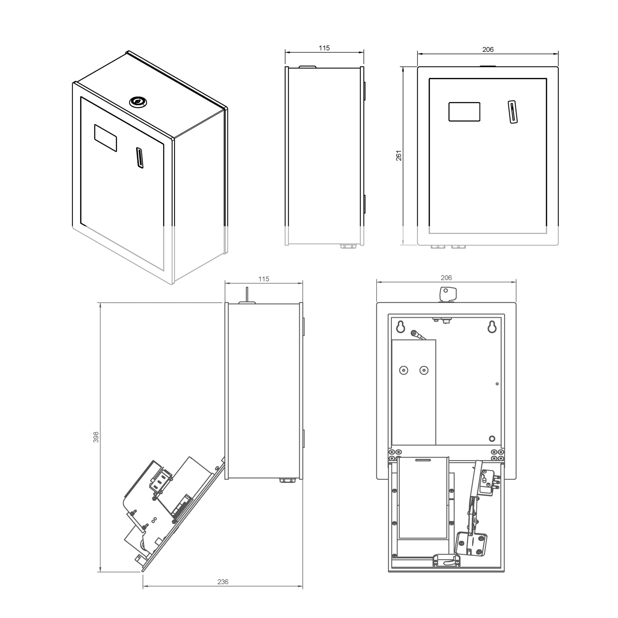 Bauer Münzzeitzähler ETC 6100 – 230V, Münzeinwurf 50 Cent, mit Türöffner – Programmierbarer Münzautomat für Zeitabrechnung, Solarium, Sauna & Waschsalon