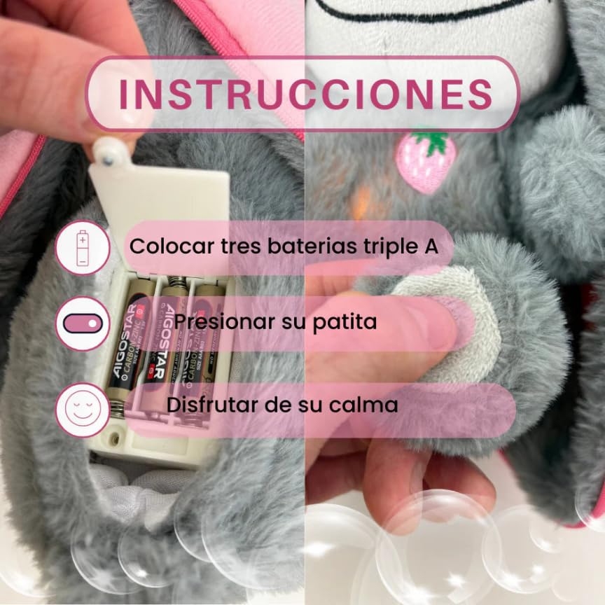 XPJBKC Peluche De Fresa Que Respira – Animal De Peluche Con Movimiento De Respiración, Música Y Luz Cálida, 4 Niveles Ajustables, Ideal Para La Ansiedad Infantil