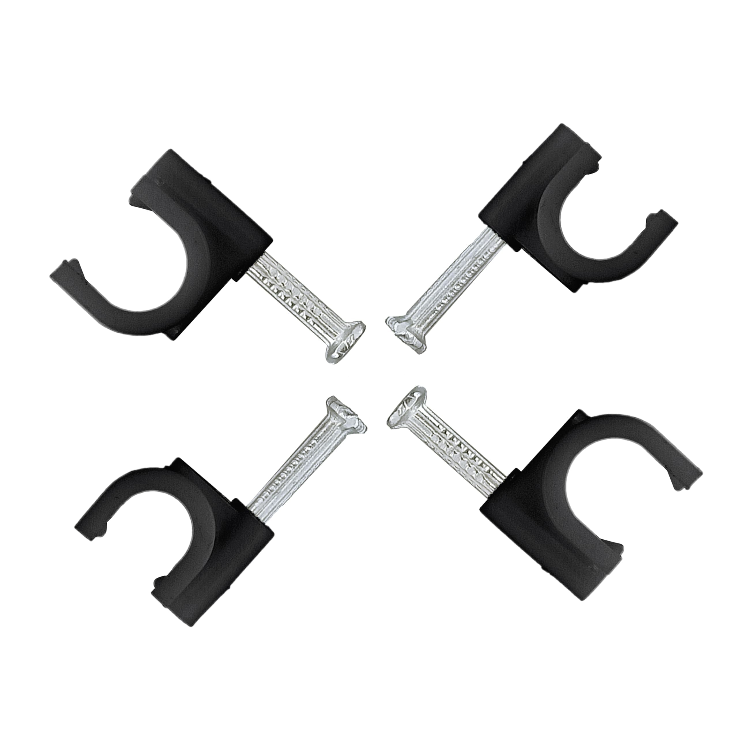 Cable Clamps Nail Clamp 7 mm 8 mm (200 Pieces Total) Cable Management Electric Ethernet Cable Harnesses TV Speaker Cable Tie Clips Single Coaxial Nail Clips Black - Image 3