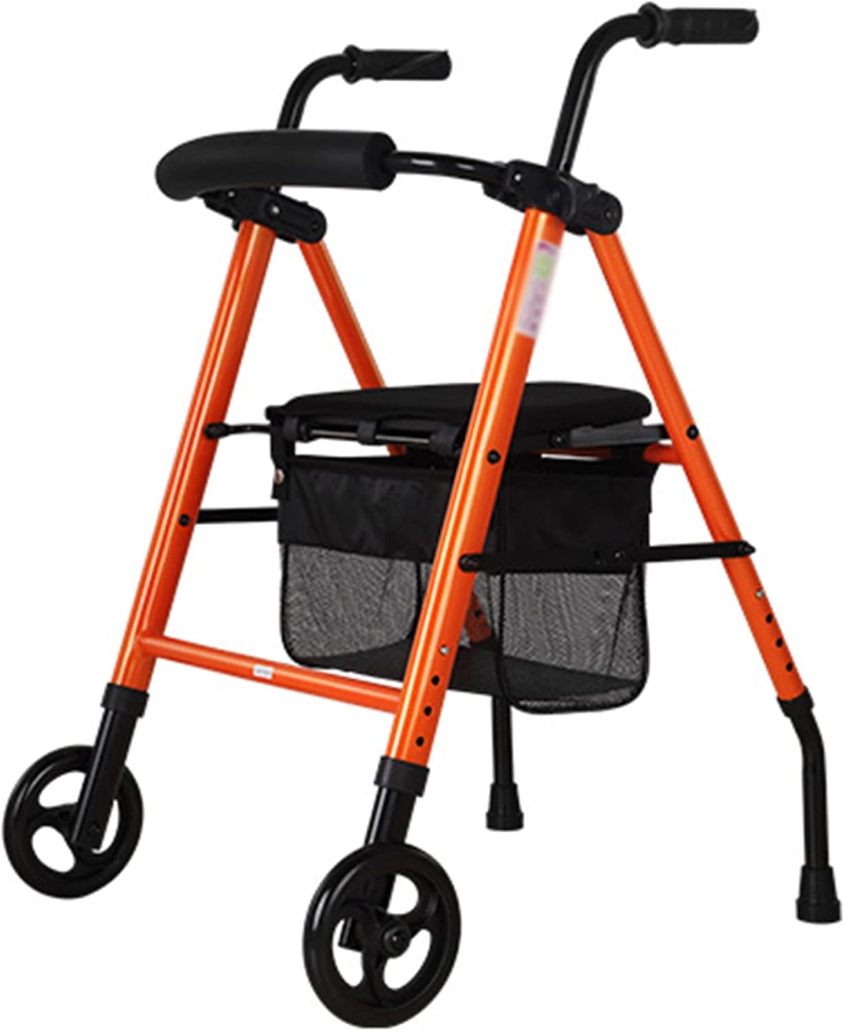 Aluminium Rollator, 2 Wheeled Walker with Seat and Basket, Lightweight
