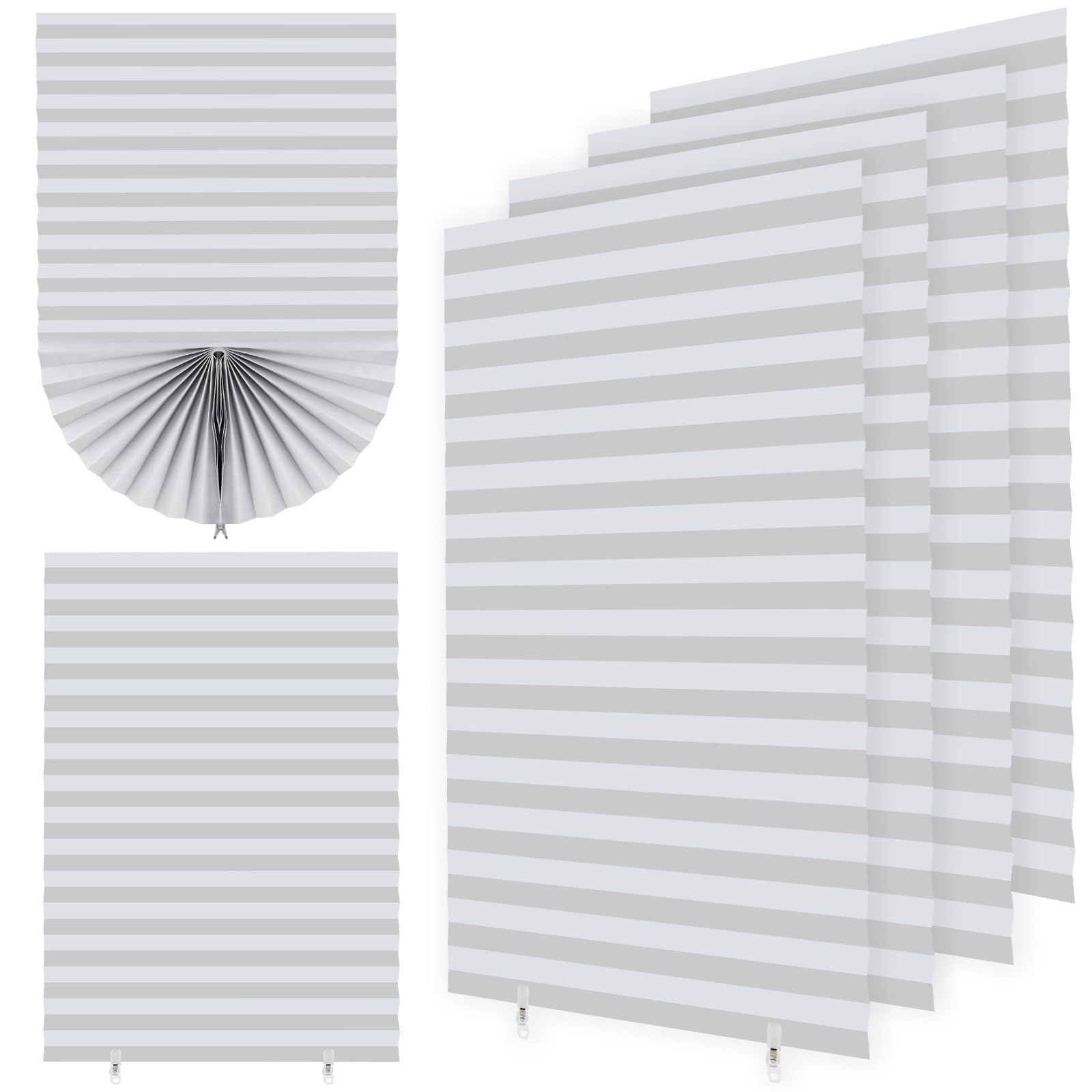 Dashuaige White,Blackout 4 Pack Stick-On Blackout Shades, Temporary No-Drill Paper Curtains For Bedroom, Bathroom And Home Use – Easy Fit (White, 60W X 150H Cm)