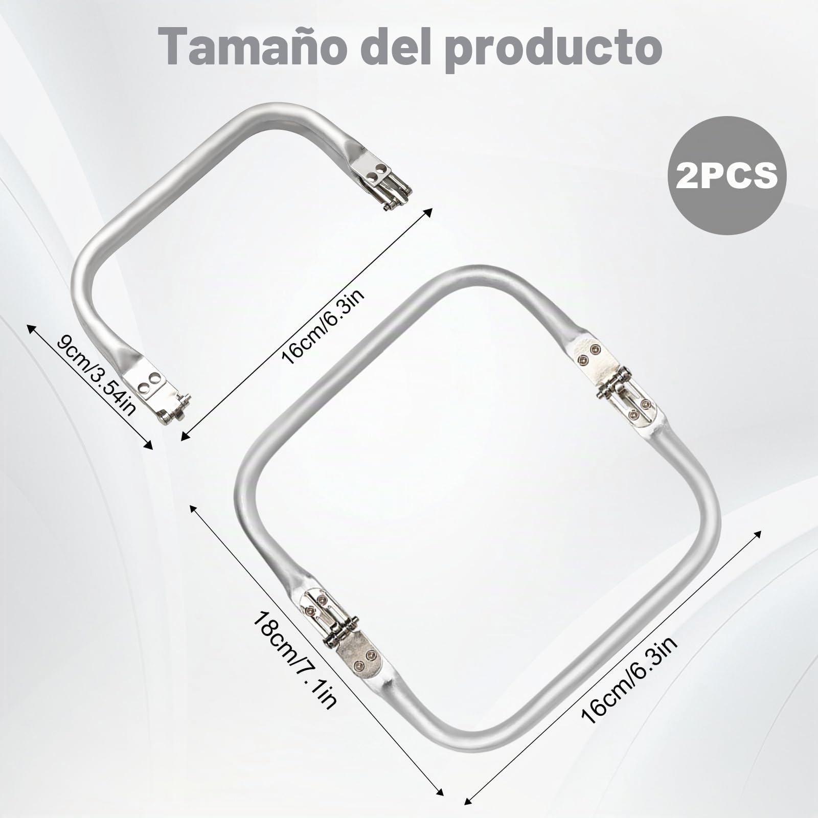 2 Piezas Cierres de bolso de ganchillo Click Clac para bolso Cierre de embrague Cerradura de beso en forma de U Asas de aluminio para carteras,embragues y proyectos de bricolaje(160 * 90mm)