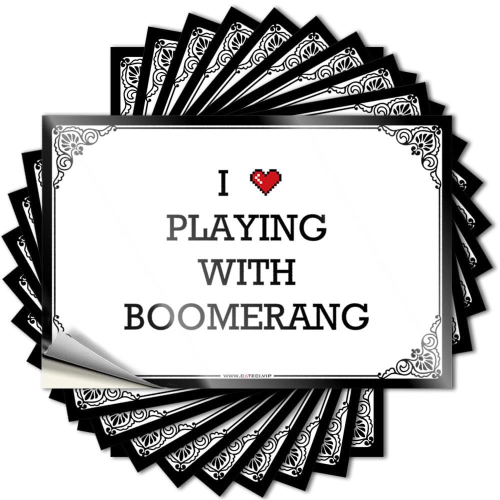 Stuff, Bumper Funny Tumbler Quote Stickers, Inspirational No Residue Decals for Luggage | Teens Party Favor Custom I Love Playing with Boomerang(6X9CM)