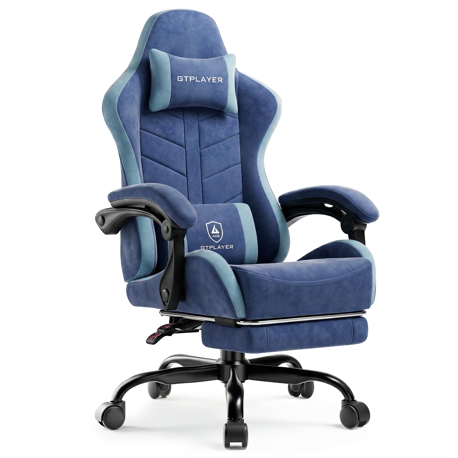GTPLAYER Gaming Chair for Adults, Computer Chair with Footrest, Blue