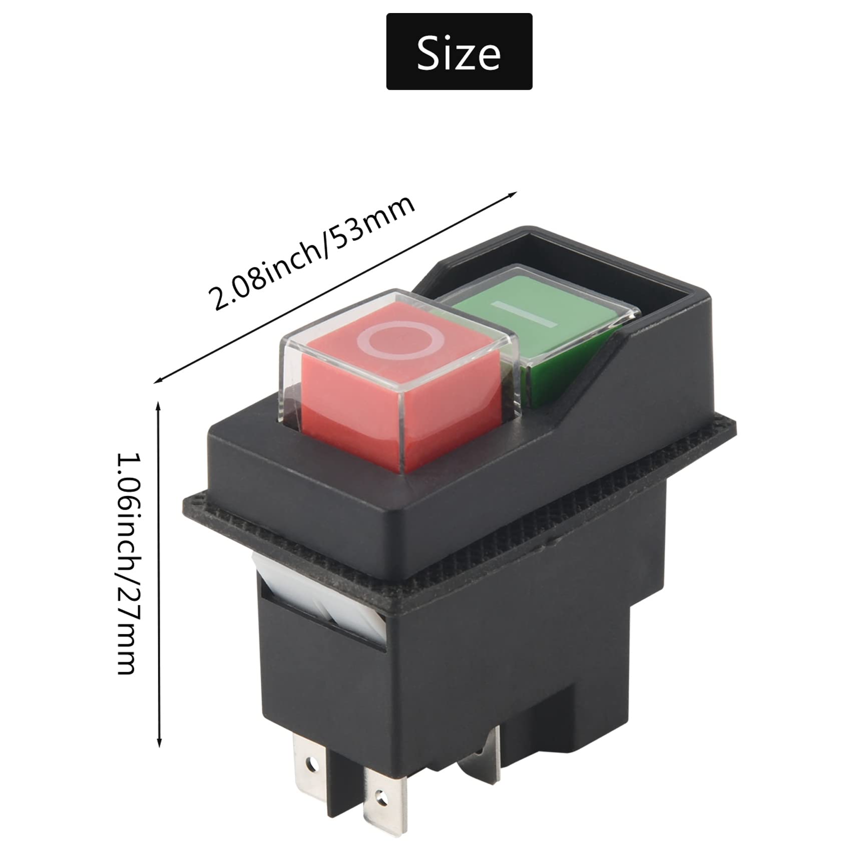 Interrupteur Magnétique Etanche GOEDCH KJD17 - AC250V 16A 5 Broches IP54 Bouton Poussoir Marche/Arrêt