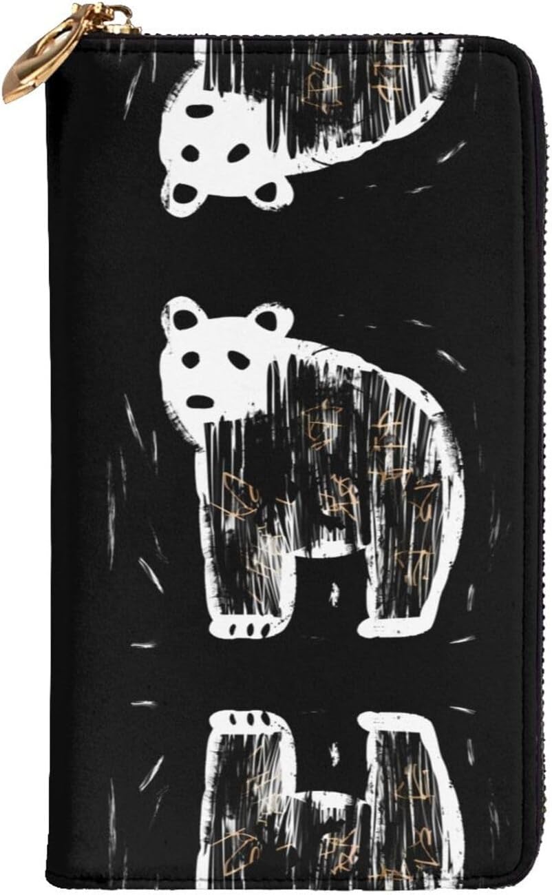 Children Drawing Bears Long clutch, zipper wallet, card holder, portable travel coin storage bag suitable for travel and daily use
