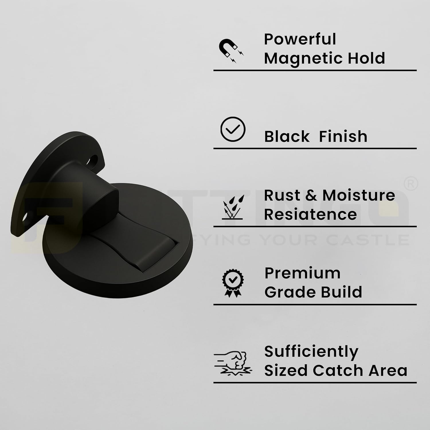Round Magnetic Door Stopper Black Finish Stainless Pack 2 — Amazon image 3