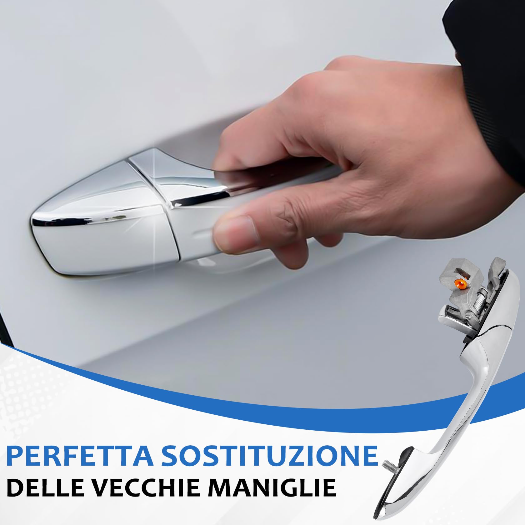 Maniglia Porta Esterna Auto, Maniglia Lato Passeggero Compatibile con F-iat 500, Battitacco Compatibile con A-barth 500, Maniglia Porta Destra 735485876 735451696