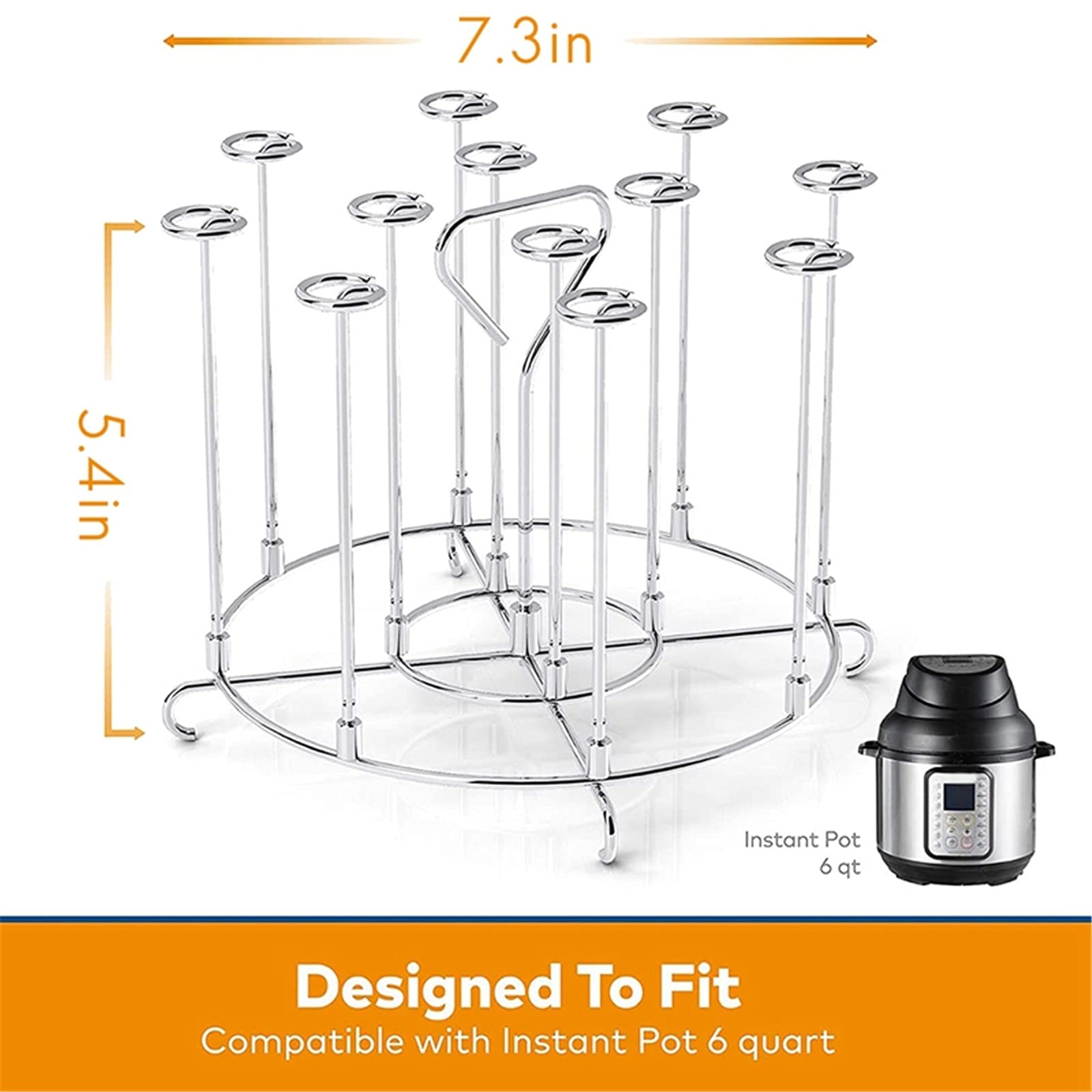 Supports de déshydratation empilables Accessoires de friteuse à air adaptés aux grilles de Support de brochette de friteuse à air de 6 pintes (Couleur : Argent, Taille : Taille Unique)