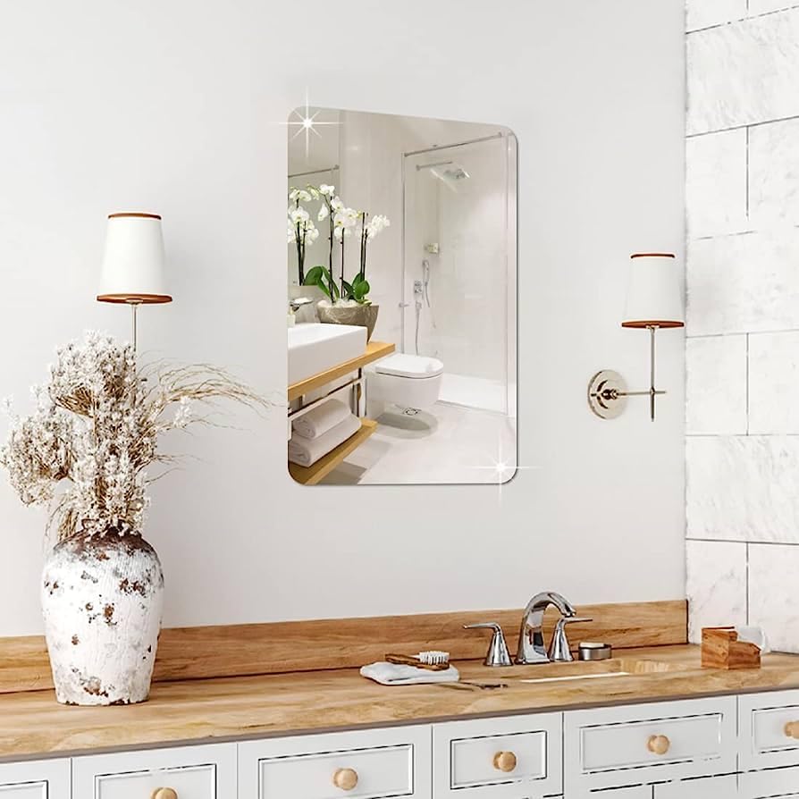 STAGER Rectangular Mirror Sticker For Wall On Tiles, Bathroom, Bedroom, Living Room, Basin Mirror Bathroom Wall Mirror Stickers, Unbreakable, Plastic Wall Mirror (Rectangle, 8 X 12 Inch). (B0C9DDD14R) Amazon Price History, Amazon Price Tracker