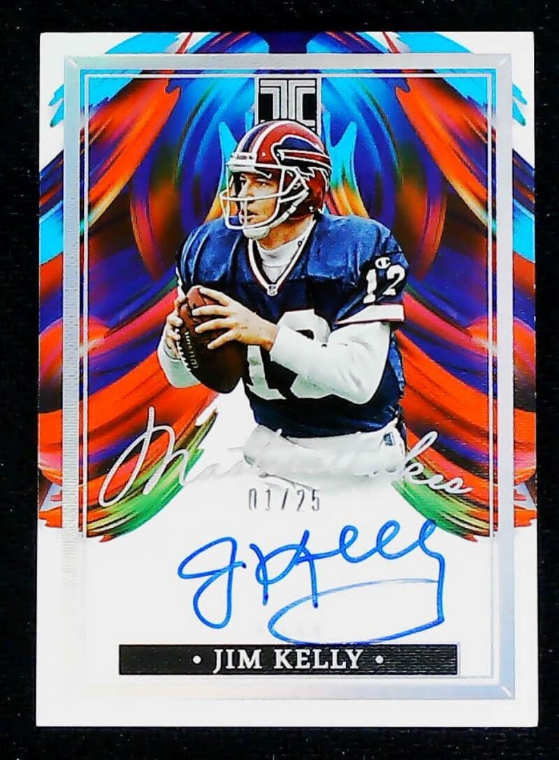 2023 Panini Impeccable Masterstrokes Jim Kelly AUTO Autograph 1/25 Buffalo Bills NFL Football Trading Card