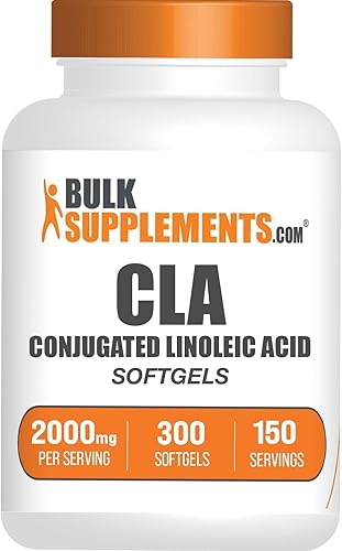 BulkSupplementscom Cápsulas blandas conjugadas de ácido linoleico 1000 mg - Control de peso para hombres y mujeres - Suplemento de control de peso -