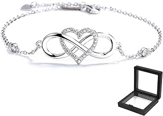 Bracelet Délicat en Argent Avec Coeur d'Amour, Ajustable en Zirconium Cubique Pour Femmes - Cadeau Pour Amoureuses, Anniversaires et Fêtes