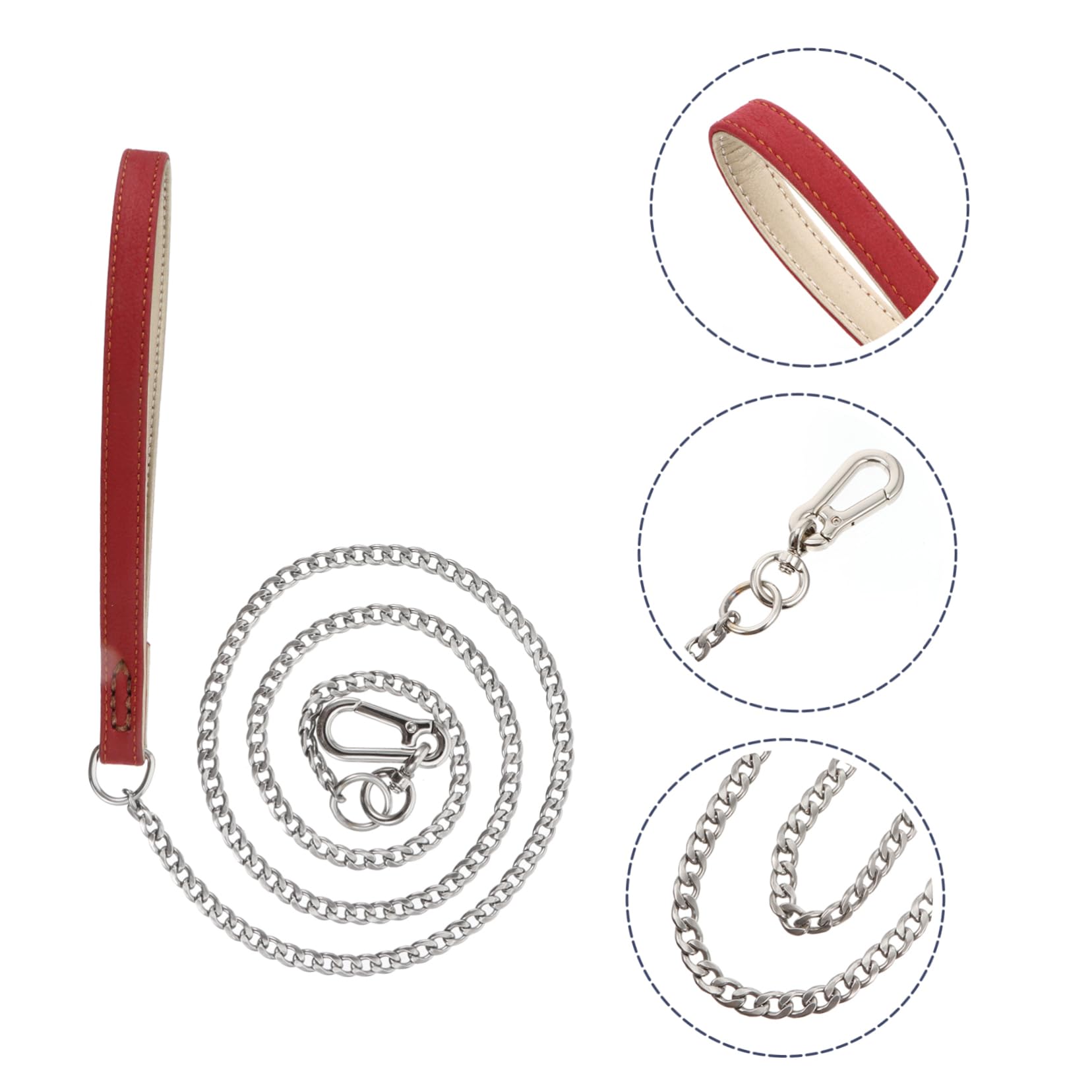 VANZACK Cadena De Acero Inoxidable para Mascotas con De Acolchada Correa De para Perros Suministros para Mascotas para Caminatas y Entrenamiento