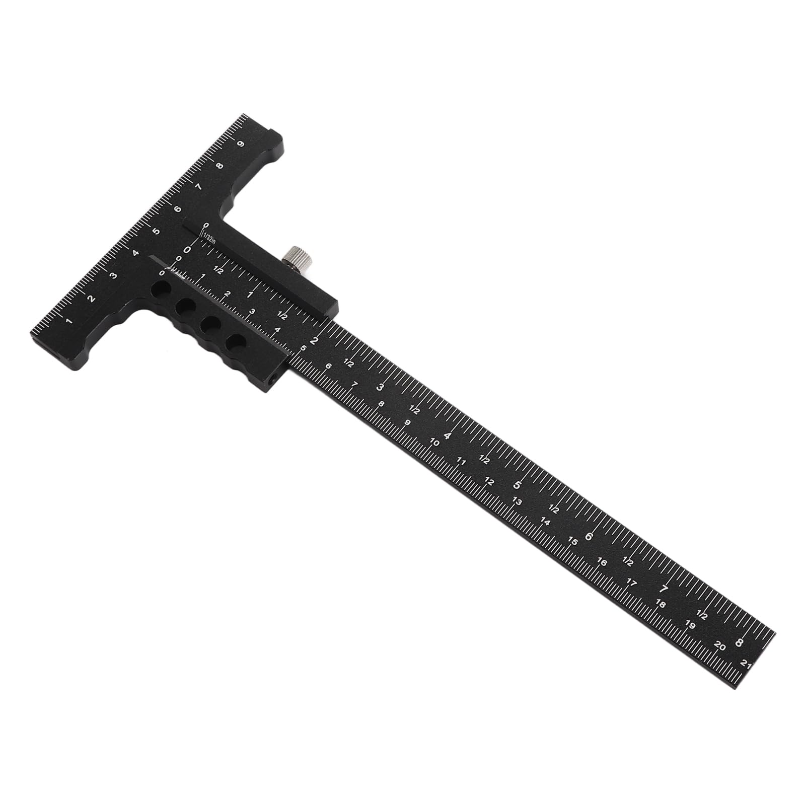 Regla de regla de aluminio de aluminio con forma de carpinio en forma de T Herramienta de medición de herramientas de medición de herramientas de medición de herramientas en (Regla con ajuste fino)