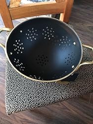 Masterclass 24cm Stainless Steel Matt Black And Brass Colander For Sale Online | UK