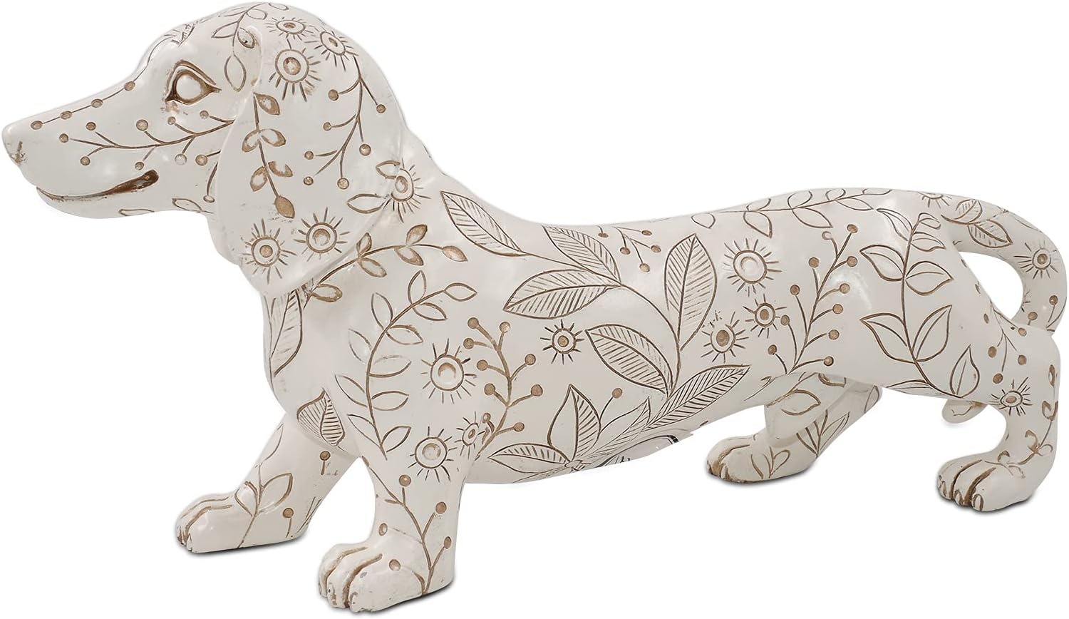 11'' Dachshund Statues, White Dog Figurines, Standing Wiener Dog Sculpture, Puppy Decor, for Dog Lover