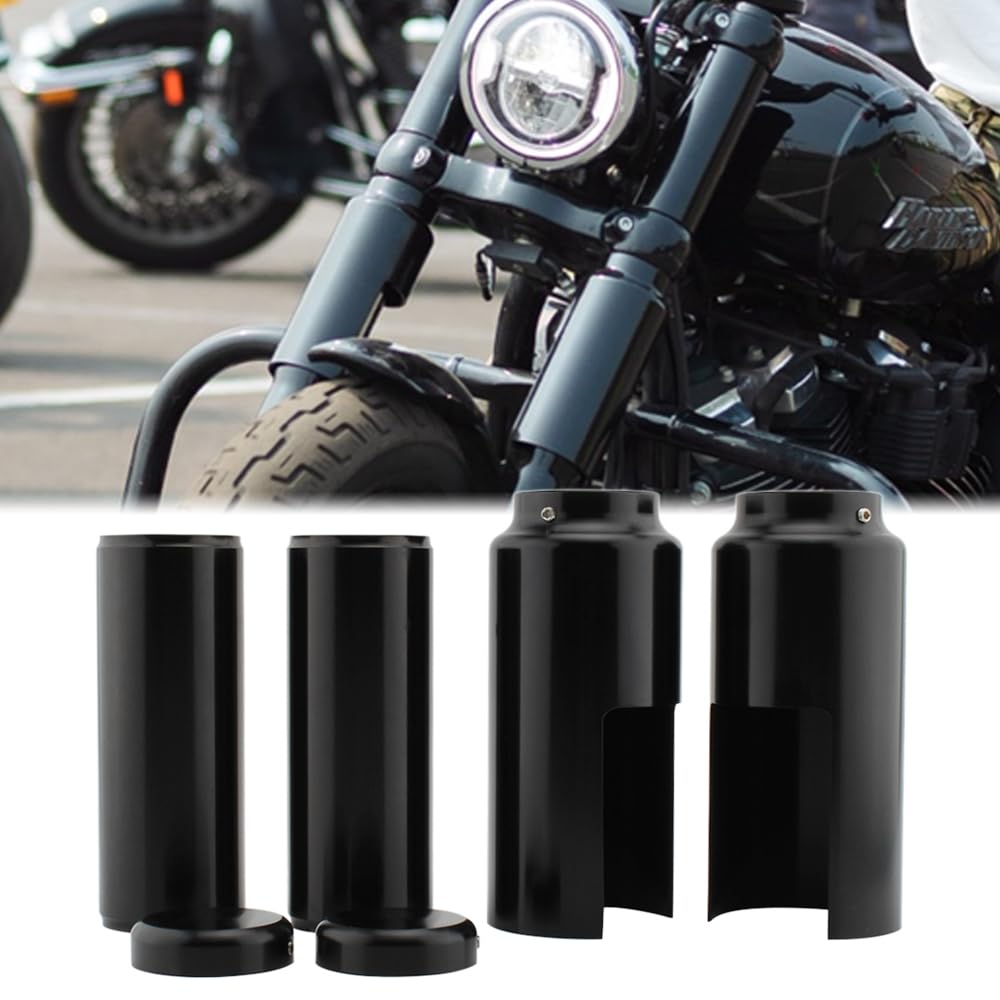 Chrome Retro Fork Boot Slider Covers For Harley Heritage Softail