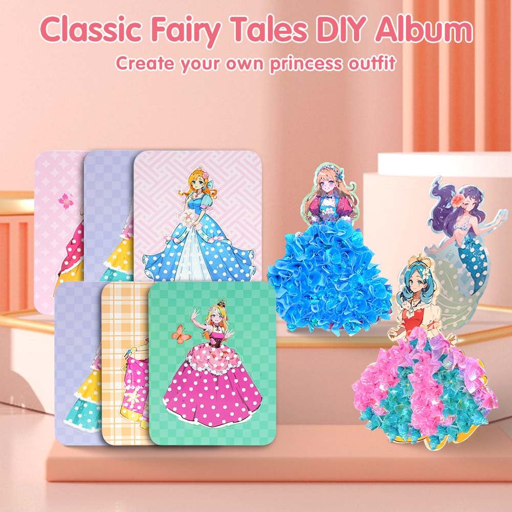 Ainiv 12PCS Princess Poker Art DIY Toy, Poke Art DIY Toys, Poke Art Kit dla dzieci, Kreatywne malowanie nakłuć dla dziewczynek, Kreatywne warsztaty dla dzieci w wieku 3-12 lat